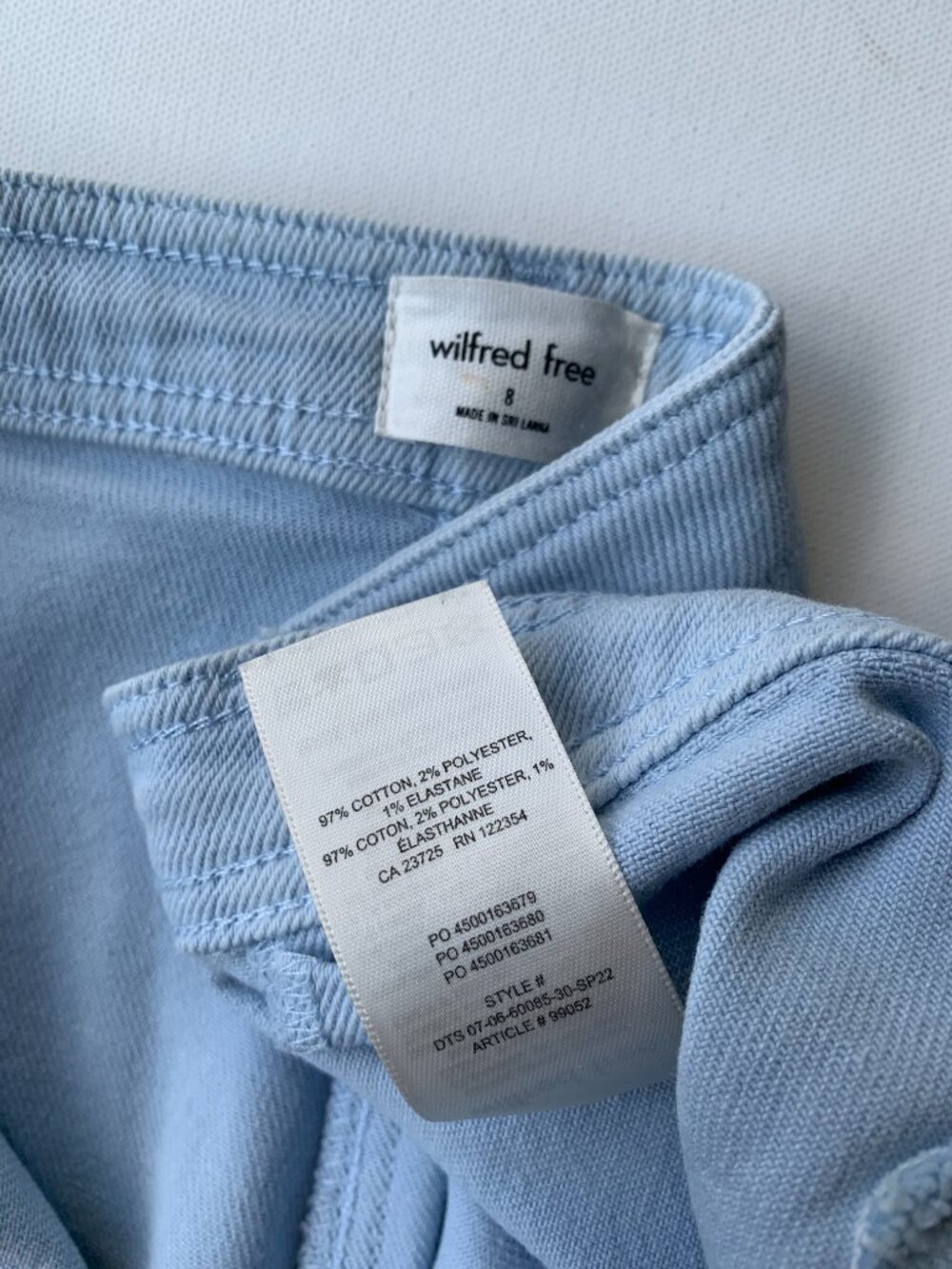 Wilfred Modern Utility Pant Light Blue Mid-rise Straight Leg size 8 - Picture 10 of 12